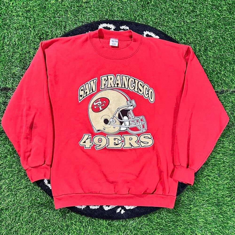 Red San Fransisco 49ers Crewneck Sweater - L; 22x26 (Width/Length)